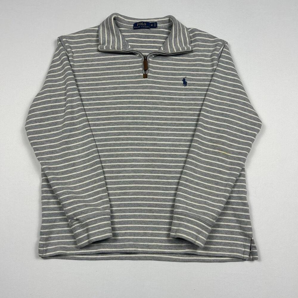 Polo Ralph Lauren Grey and White Quarter Zip